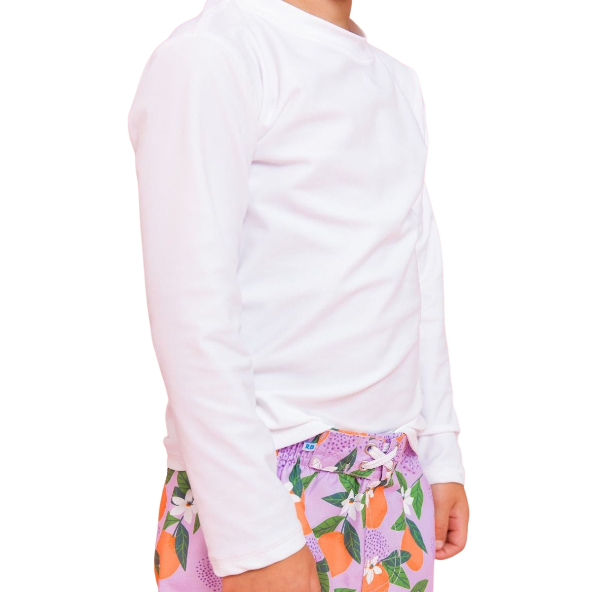 Rugged Butts Long Sleeve Rash Guard - White - 03T - Reliable UPF 50+ sun protection